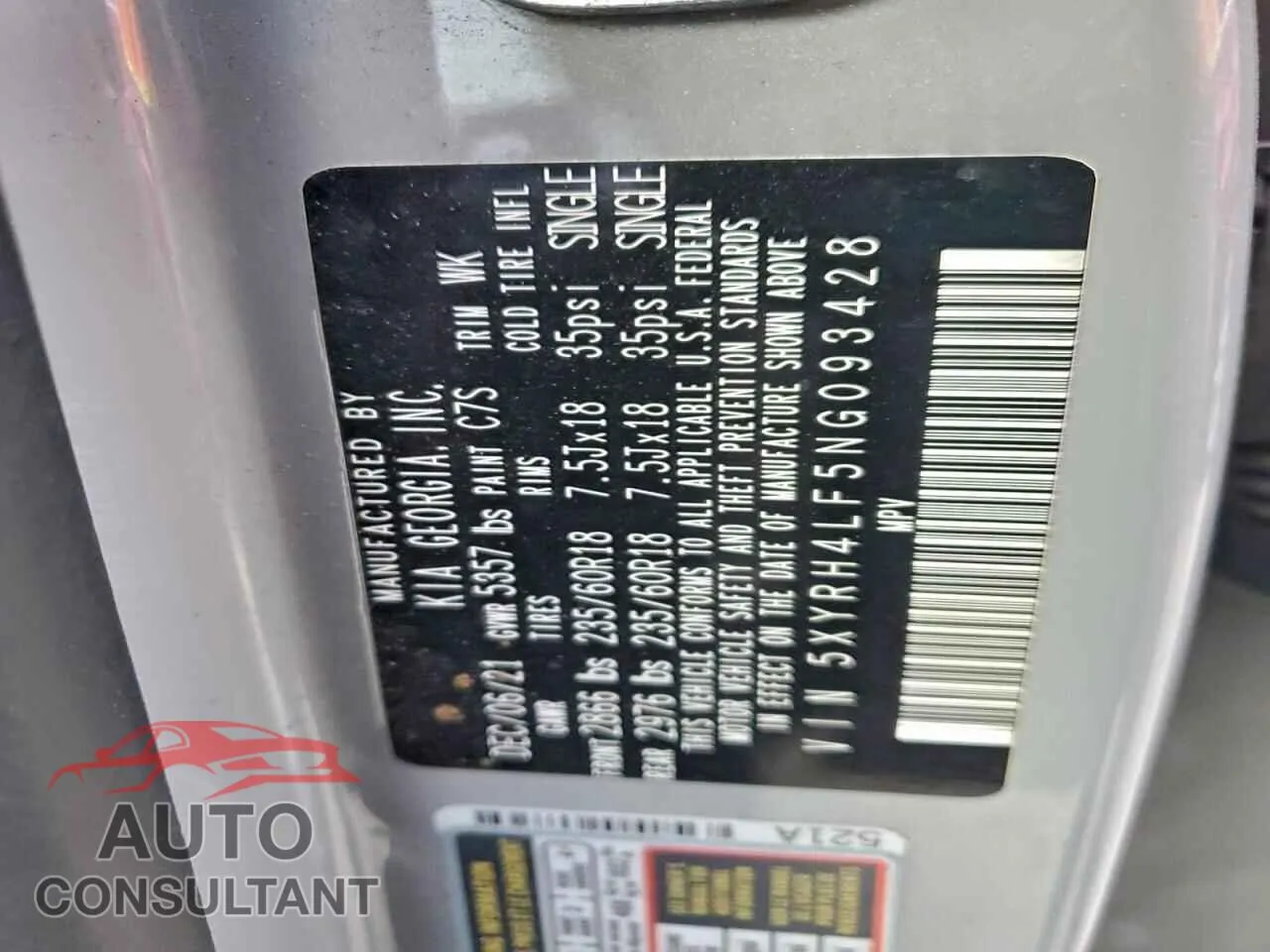 2022 KIA SORENTO Damaged VIN 5XYRH4LF5NG093428 – photo 14