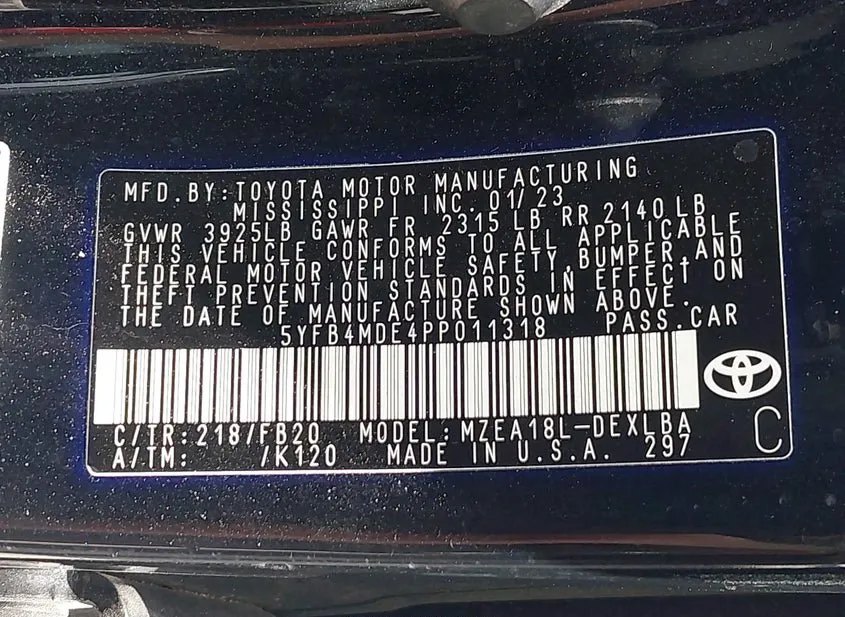 2023 Toyota Corolla Used VIN 5YFB4MDE4PP011318 – front exterior