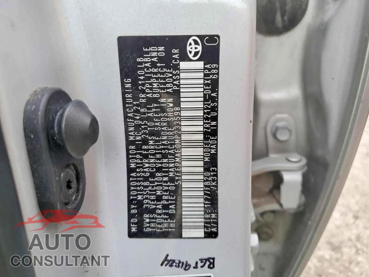 2021 TOYOTA COROLLA Used VIN 5YFEPMAE0MP233598 – photo 12