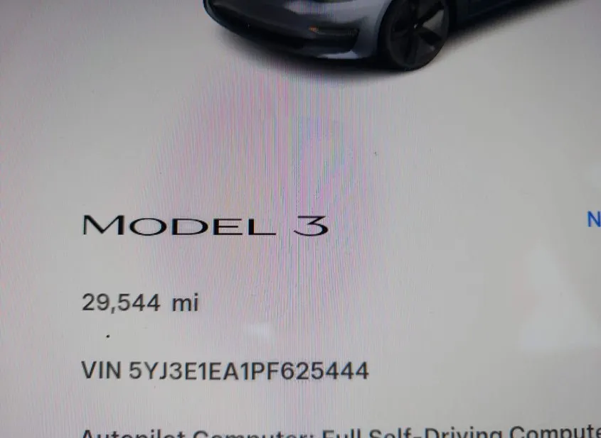 2023 TESLA Model 3 Used VIN 5YJ3E1EA1PF625444 – dashboard 2023 TESLA Model 3 Used VIN 5YJ3E1EA1PF625444 – dashboard