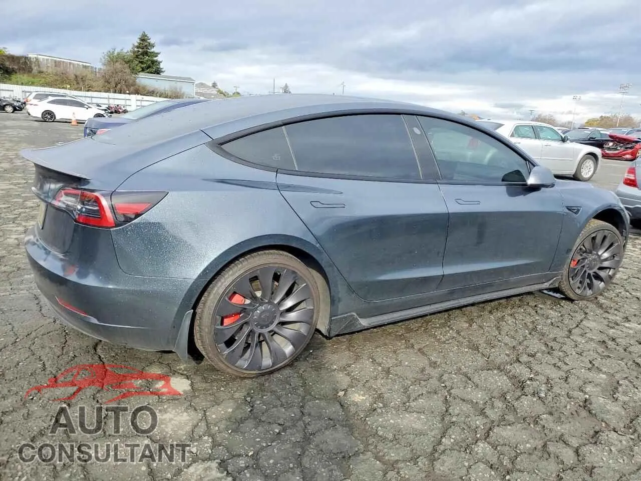 2023 TESLA MODEL 3 Damaged VIN 5YJ3E1EC4PF635225 – side profile