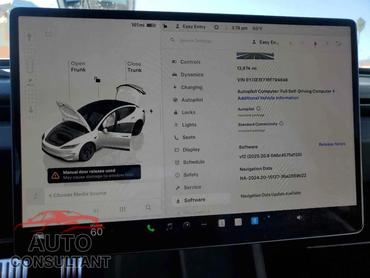 2024 TESLA MODEL 3 Damaged VIN 5YJ3E1ET1RF794948 – trunk area