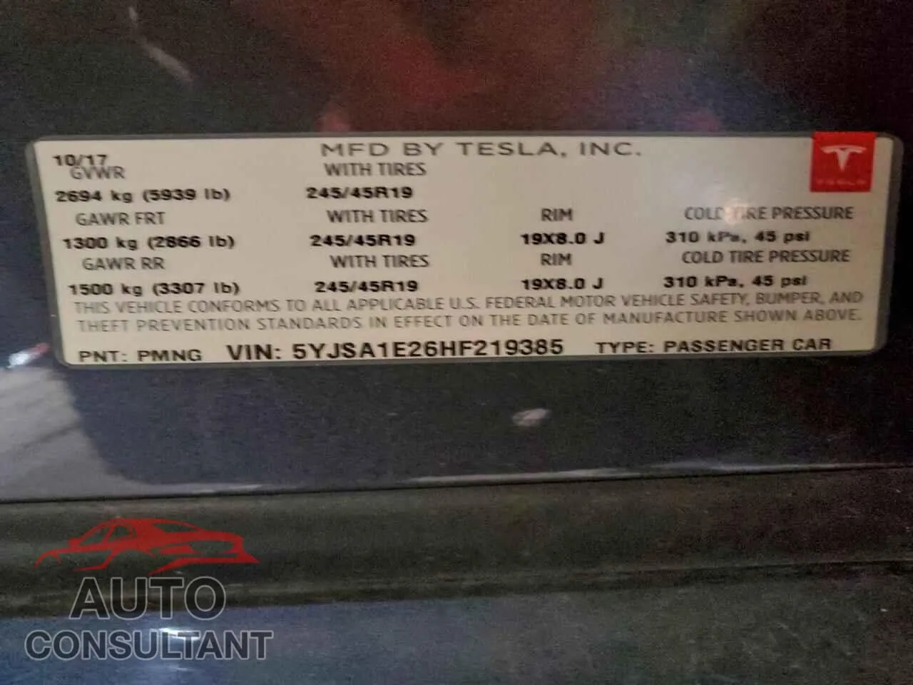 2017 TESLA MODEL S Damaged VIN 5YJSA1E26HF219385 – photo 12 2017 TESLA MODEL S Damaged VIN 5YJSA1E26HF219385 – photo 12
