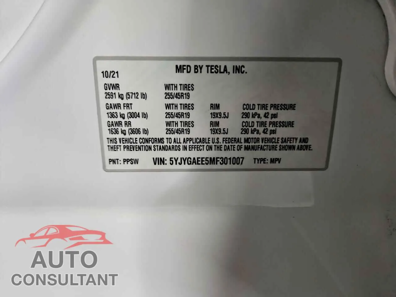 2021 TESLA MODEL Y Damaged VIN 5YJYGAEE5MF301007 – photo 14