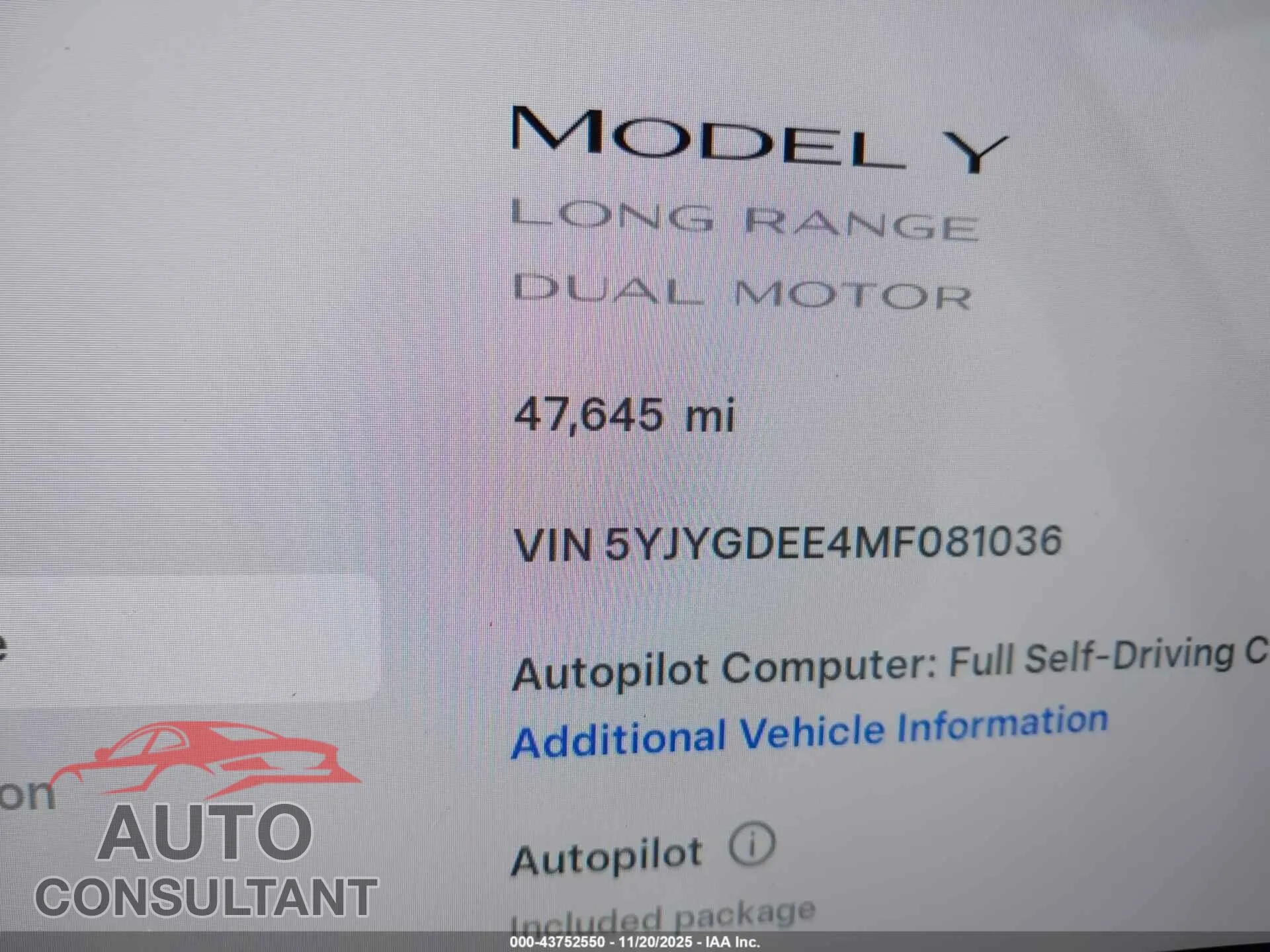 2021 TESLA MODEL Y Damaged VIN 5YJYGDEE4MF081036 – photo 15