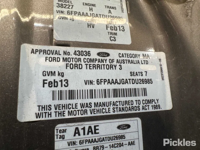 2013 Ford Territory Used VIN 6FPAAAJGATDU26985 – rear exterior