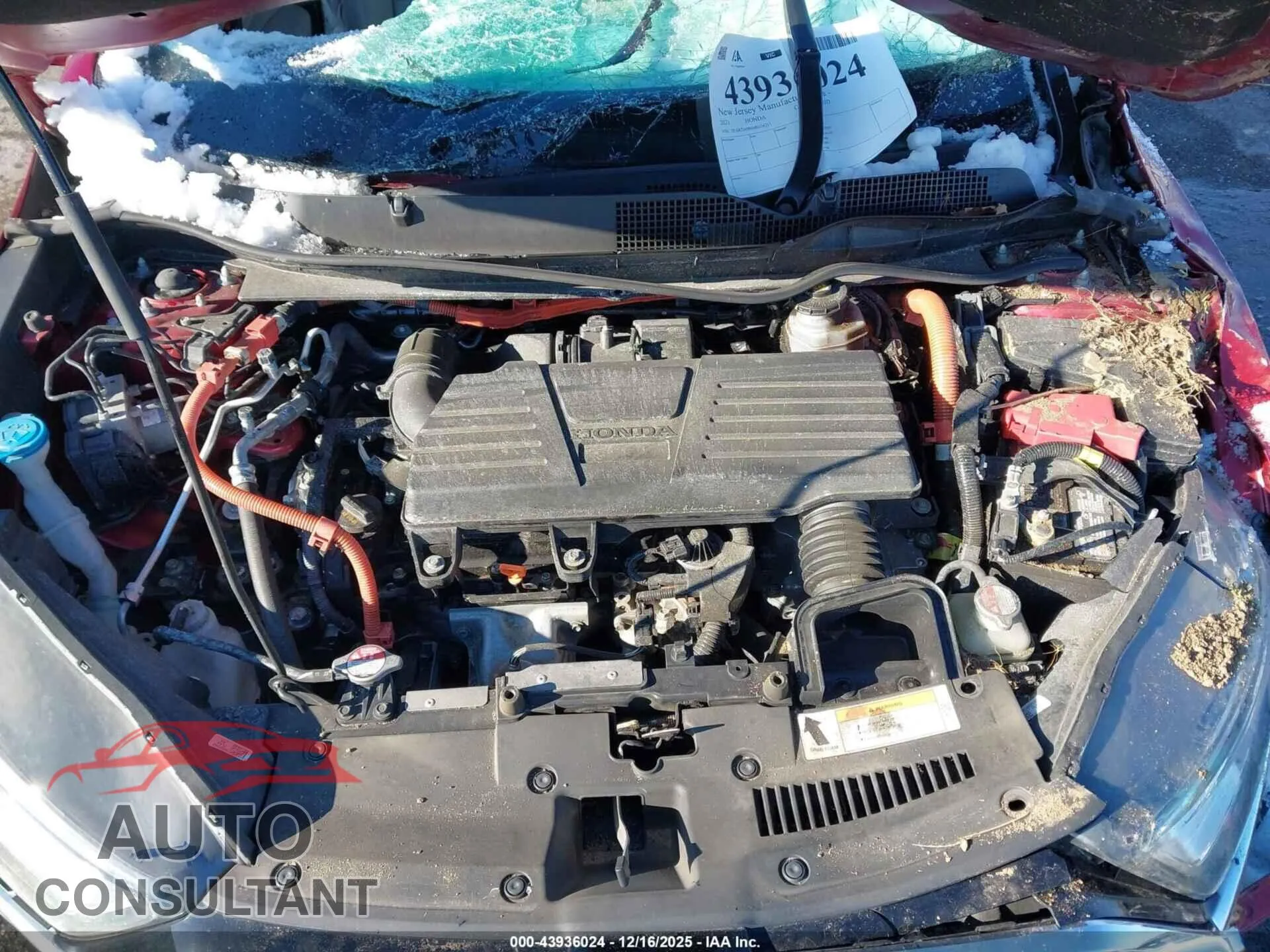 2021 HONDA CR-V HYBRID Damaged VIN 7FART6H96ME034251 – odometer reading