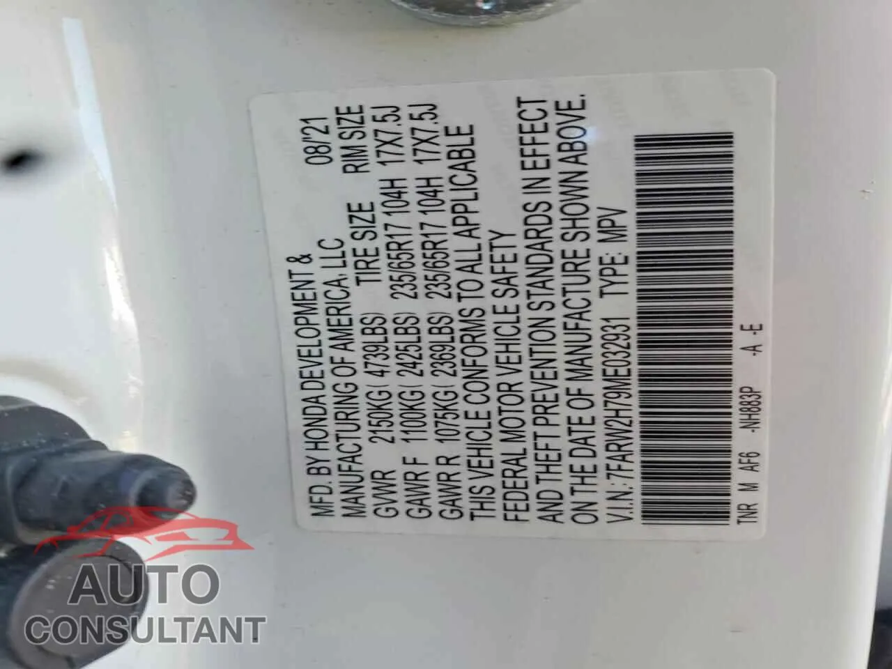 2021 HONDA CRV Damaged VIN 7FARW2H79ME032931 – photo 12 2021 HONDA CRV Damaged VIN 7FARW2H79ME032931 – photo 12