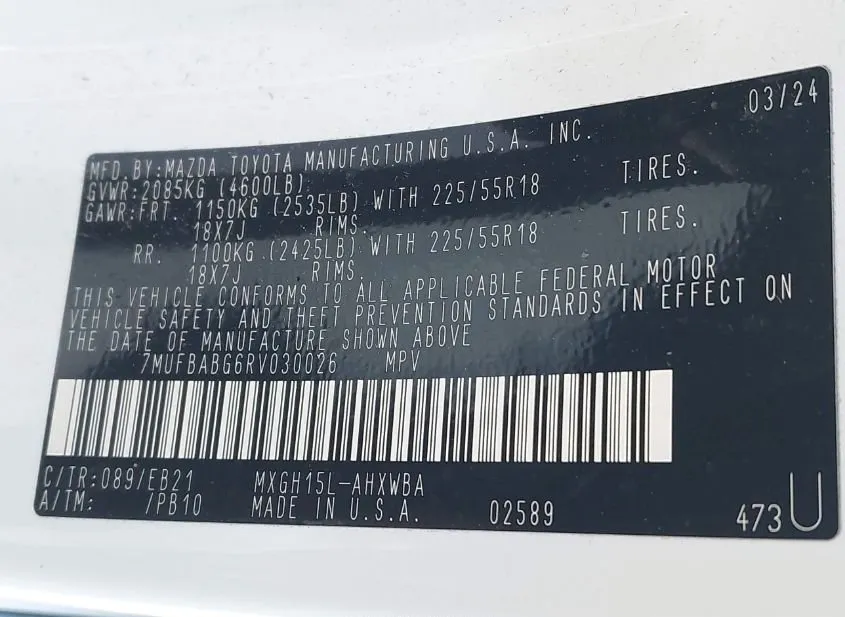 2024 TOYOTA Corolla Cross Used VIN 7MUFBABG6RV030026 – photo 11