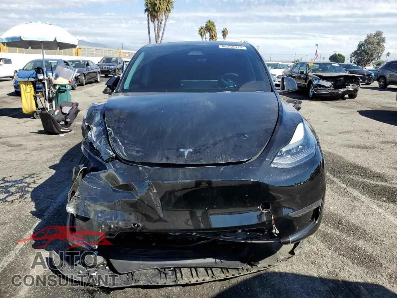 2023 TESLA MODEL Y Damaged VIN 7SAYGDEE0PA176391 – interior seats
