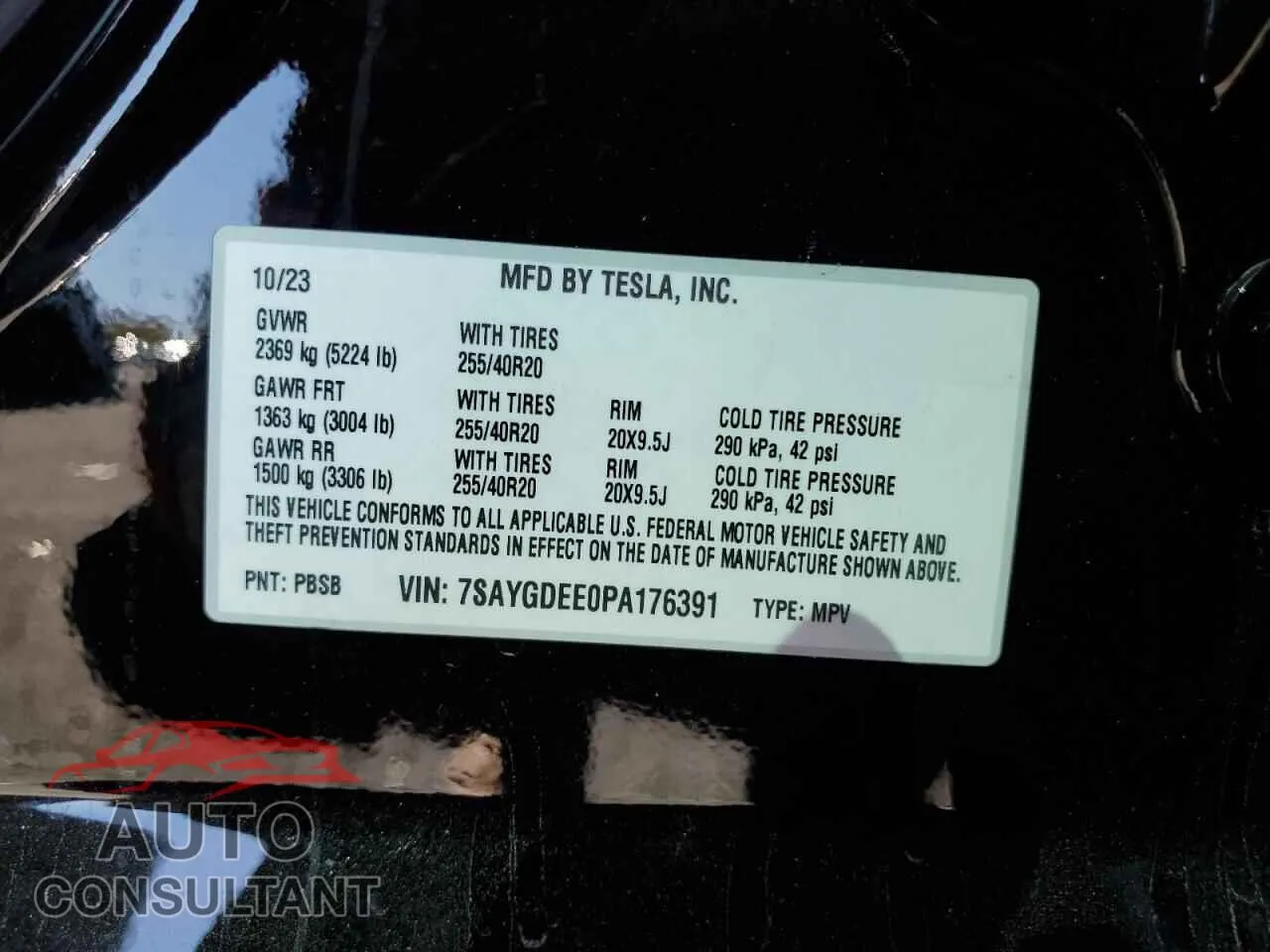 2023 TESLA MODEL Y Damaged VIN 7SAYGDEE0PA176391 – photo 12