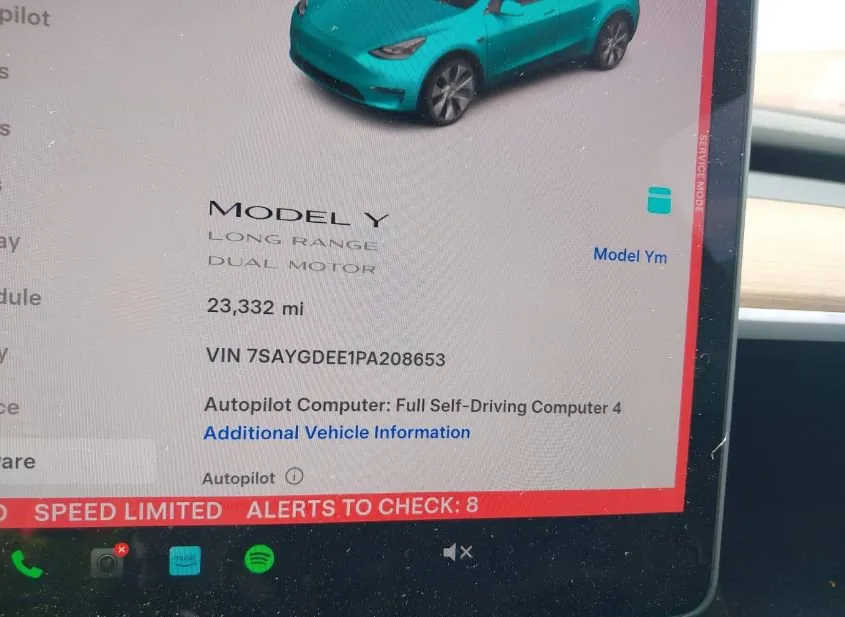 2023 TESLA Model Y Used VIN 7SAYGDEE1PA208653 – side profile