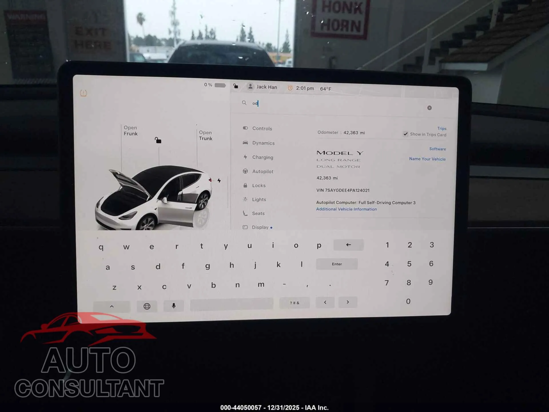2023 TESLA MODEL Y Damaged VIN 7SAYGDEE4PA124021 – exterior detail