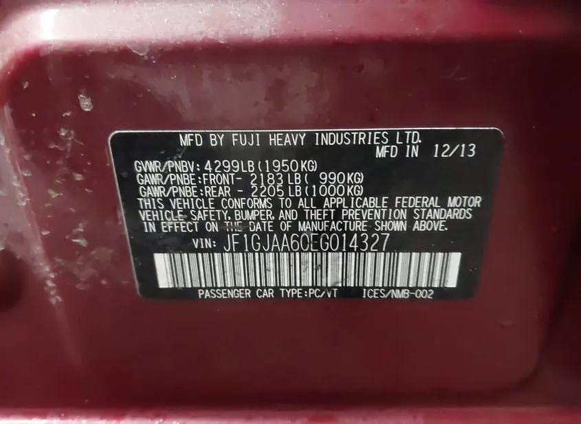 2014 SUBARU Impreza Used VIN JF1GJAA60EG014327 – photo 17