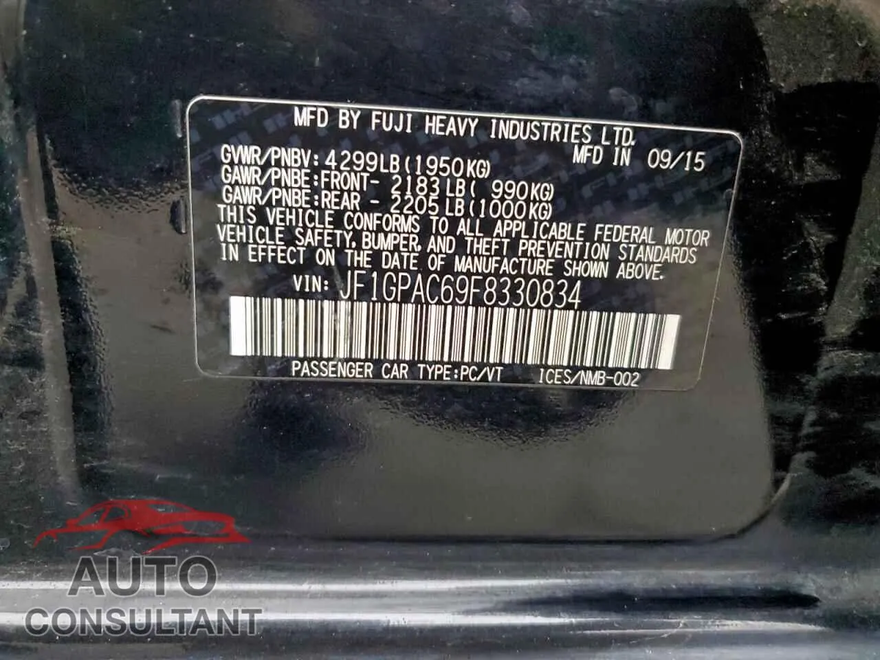 2015 SUBARU IMPREZA Damaged VIN JF1GPAC69F8330834 – photo 14