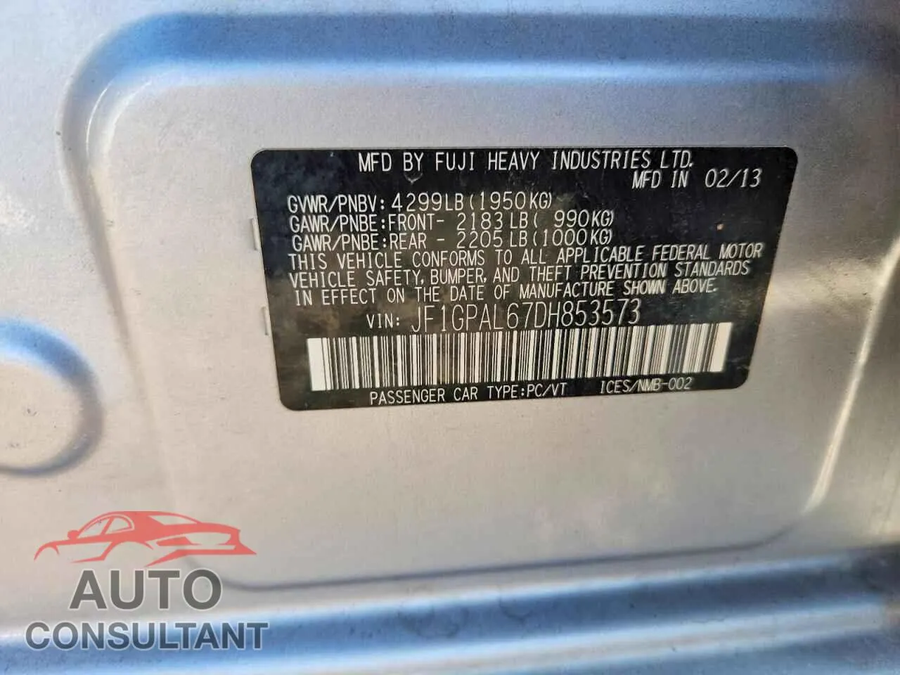 2013 SUBARU IMPREZA Damaged VIN JF1GPAL67DH853573 – photo 12