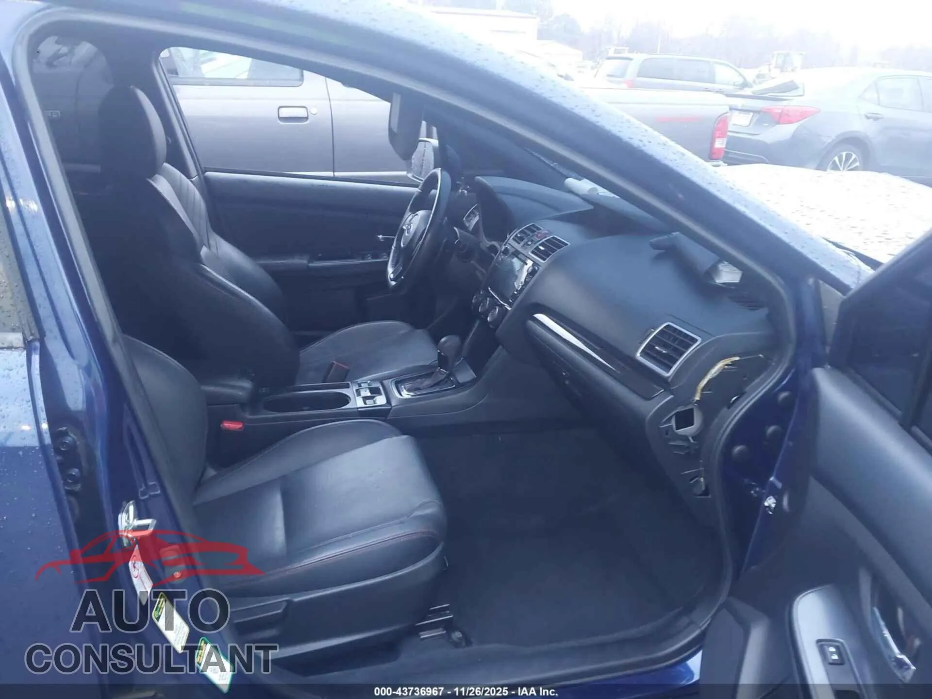 2019 SUBARU WRX Damaged VIN JF1VA1N69K8823834 – interior seats