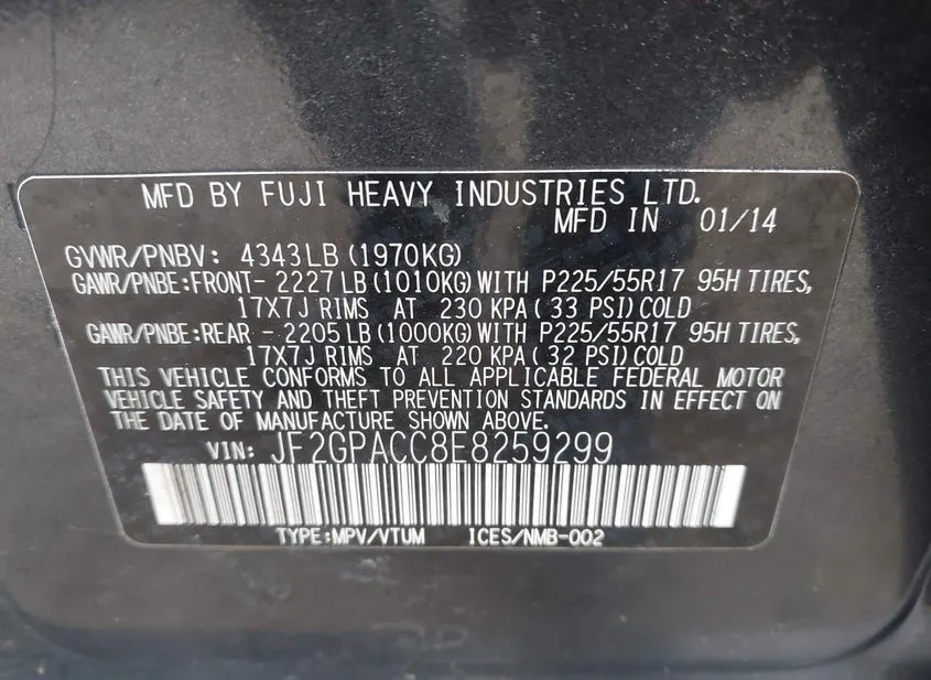 2014 SUBARU XV Used VIN JF2GPACC8E8259299 – photo 12 2014 SUBARU XV Used VIN JF2GPACC8E8259299 – photo 12