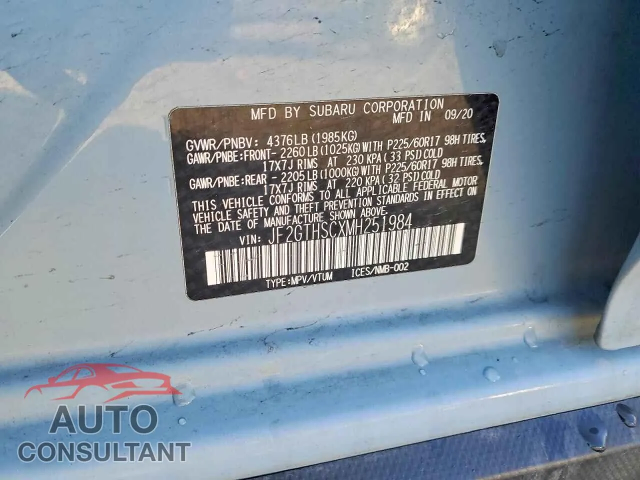 2021 SUBARU CROSSTREK Damaged VIN JF2GTHSCXMH251984 – photo 13