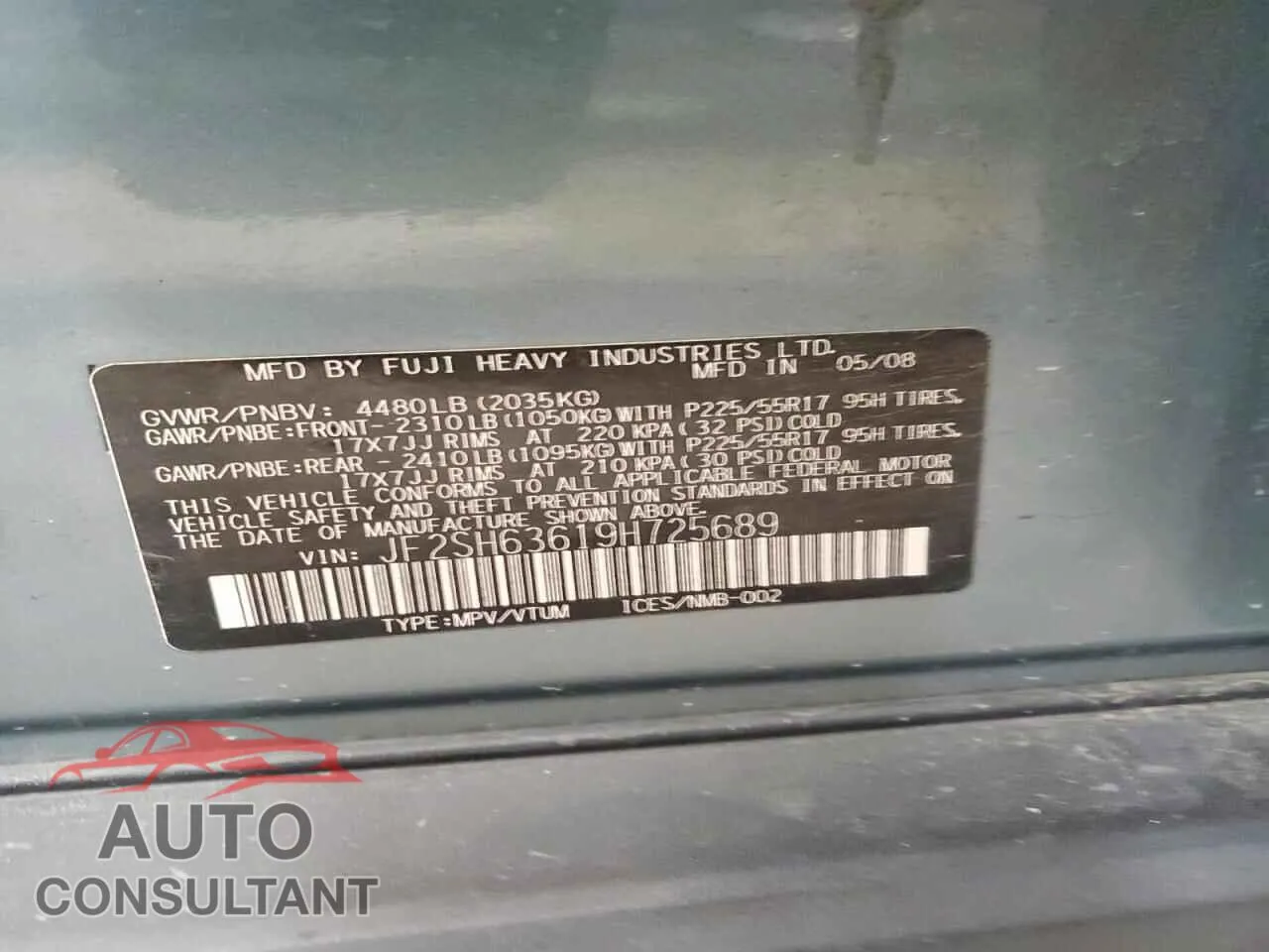 2009 SUBARU FORESTER Damaged VIN JF2SH63619H725689 – photo 13