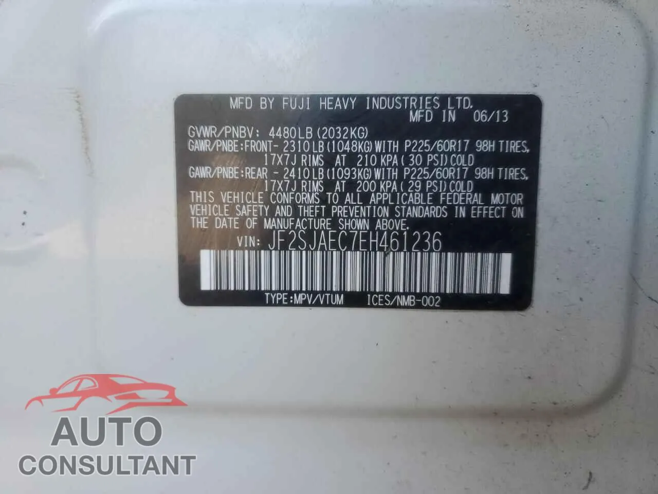2014 SUBARU FORESTER Damaged VIN JF2SJAEC7EH461236 – photo 12 2014 SUBARU FORESTER Damaged VIN JF2SJAEC7EH461236 – photo 12