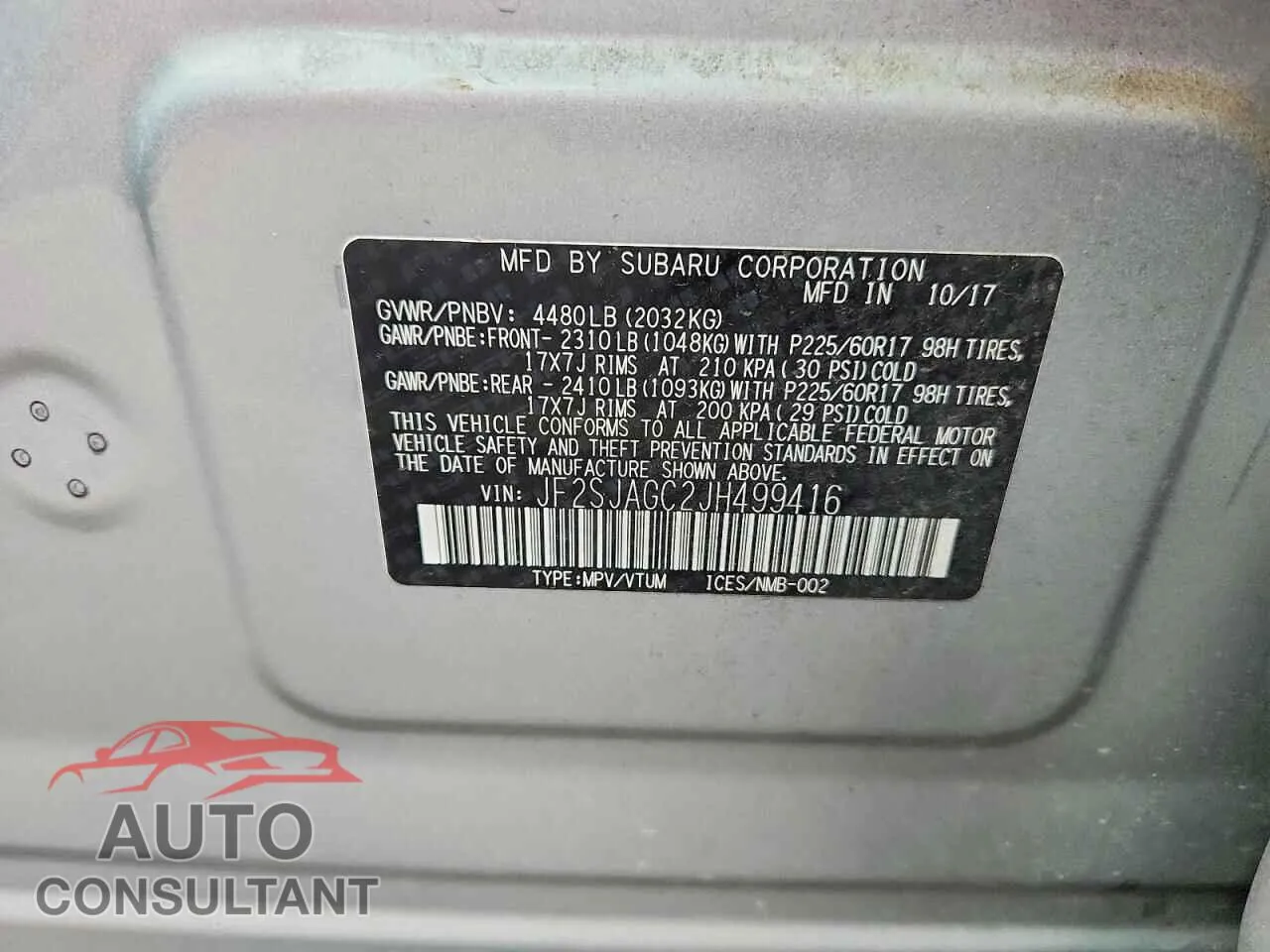 2018 SUBARU FORESTER Damaged VIN JF2SJAGC2JH499416 – photo 13