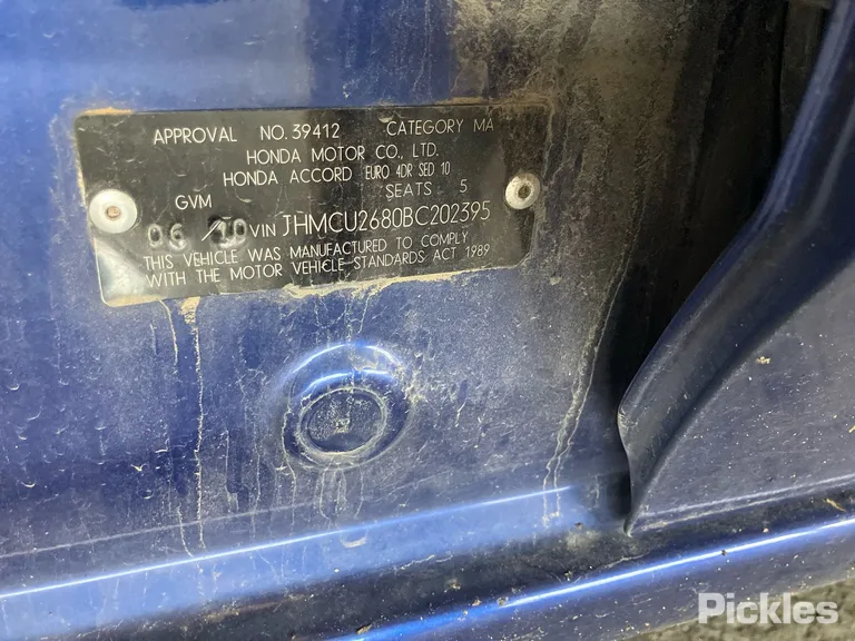 2010 Honda Accord Euro Used VIN JHMCU2680BC202395 – interior seats