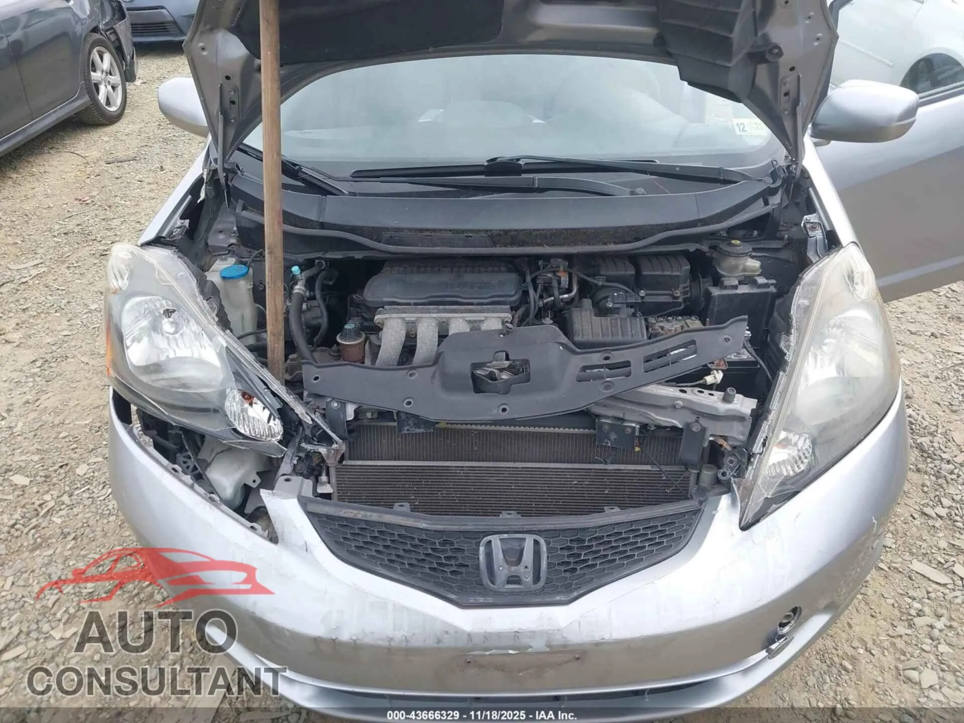 2009 HONDA FIT Damaged VIN JHMGE88239S000658 – odometer reading