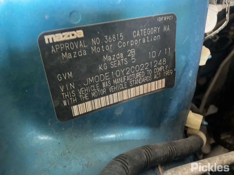 2011 Mazda 2 Damaged VIN JM0DE10Y2C0221248 – photo 12
