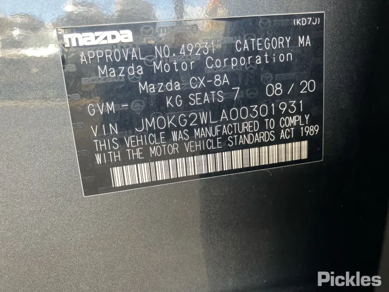 2020 Mazda CX-8 Damaged VIN JM0KG2WLA00301931 – photo 15