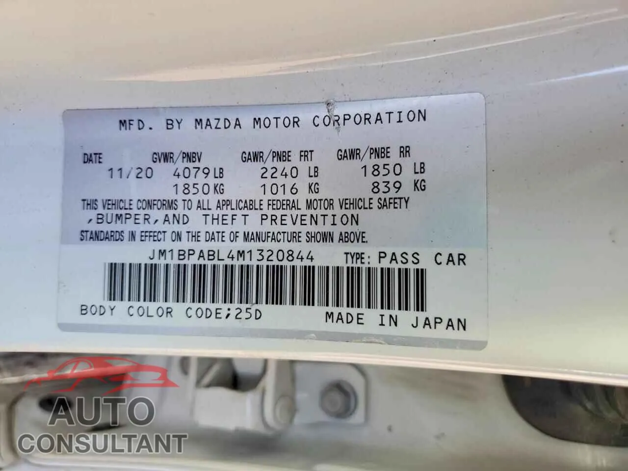 2021 MAZDA 3 Damaged VIN JM1BPABL4M1320844 – photo 12