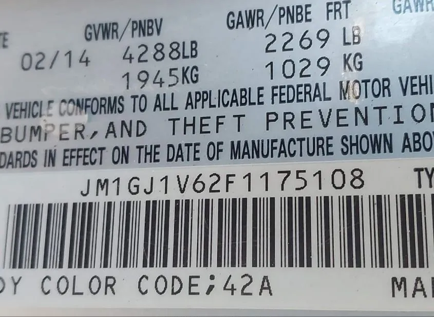 2015 MAZDA Mazda6 Used VIN JM1GJ1V62F1175108 – photo 16