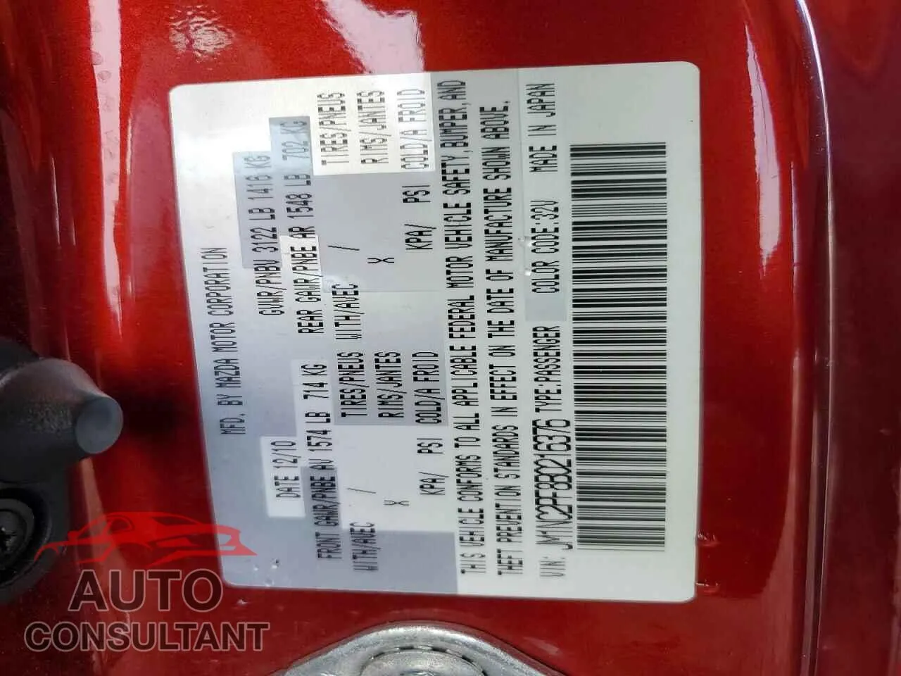 2011 MAZDA MX5 Damaged VIN JM1NC2PF8B0216376 – photo 13 2011 MAZDA MX5 Damaged VIN JM1NC2PF8B0216376 – photo 13