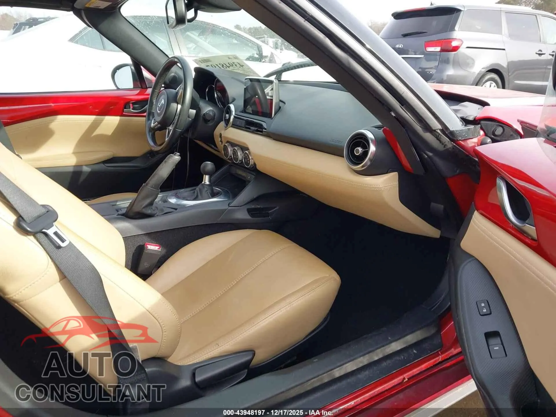 2016 MAZDA MX-5 MIATA Damaged VIN JM1NDAD77G0100856 – interior seats