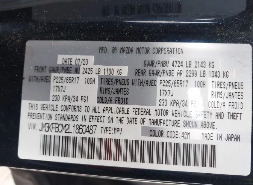 2020 MAZDA CX-5 Used VIN JM3KFBCM2L1860487 – photo 14
