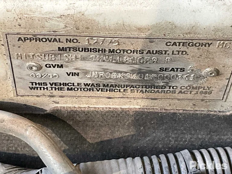 2000 Mitsubishi Challenger VIN JMF0RK9601P000361
