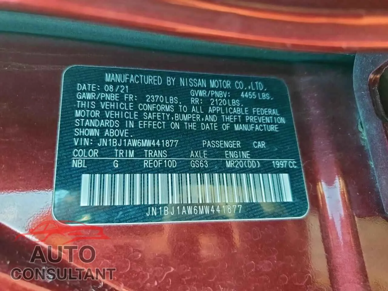 2021 NISSAN ROGUE Damaged VIN JN1BJ1AW6MW441877 – photo 13