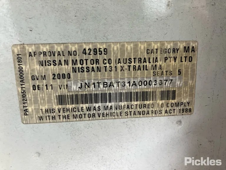 2011 Nissan X-Trail Used VIN JN1TBAT31A0003377 – dashboard