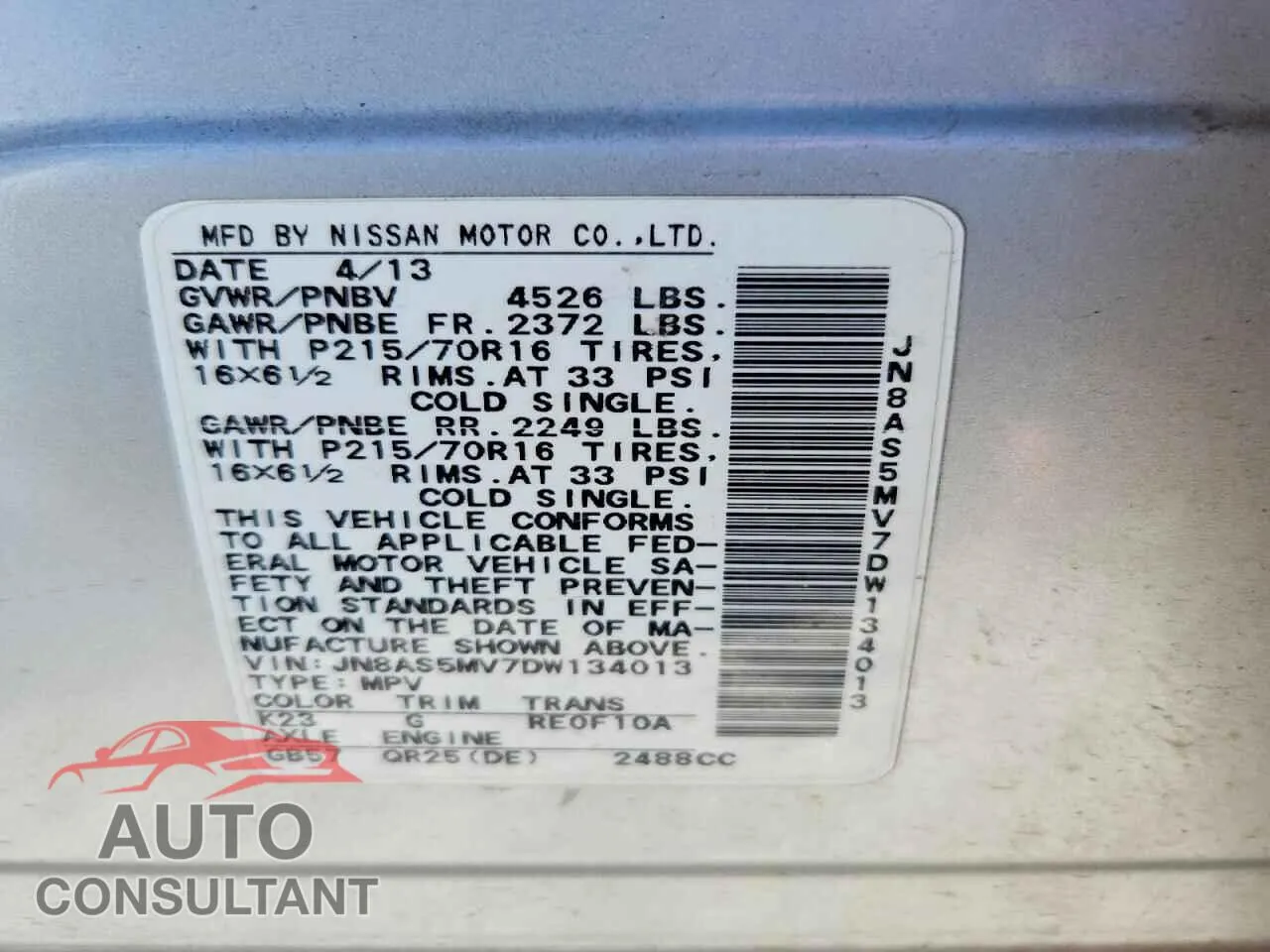 2013 NISSAN ROGUE Damaged VIN JN8AS5MV7DW134013 – photo 14