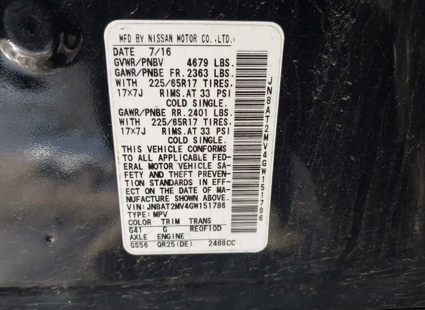 2016 NISSAN Rogue Used VIN JN8AT2MV4GW151786 – photo 11