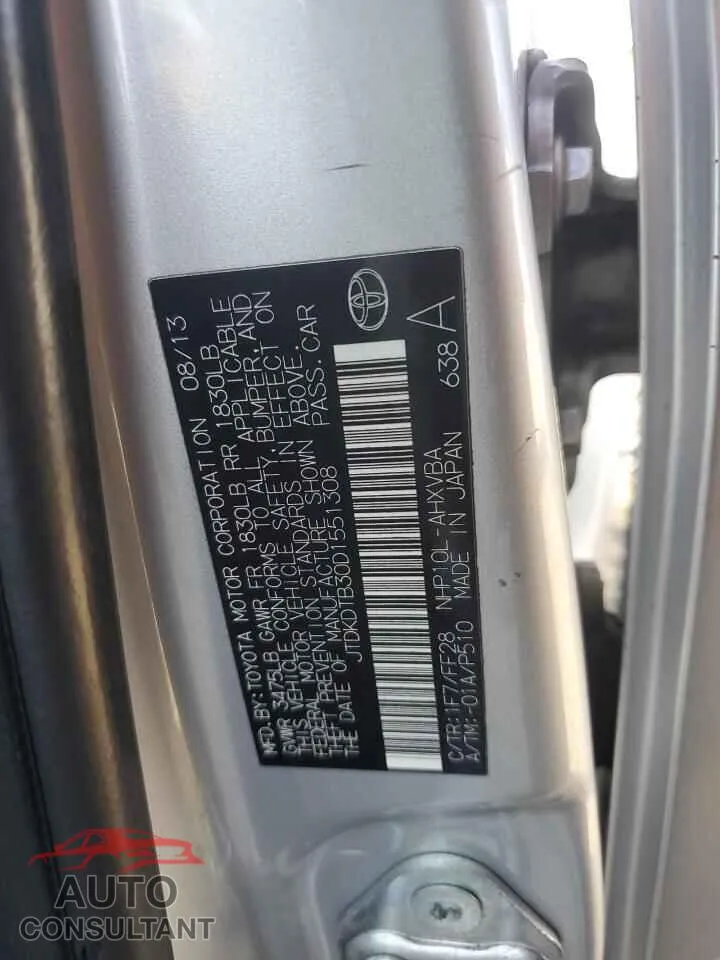 2013 TOYOTA PRIUS Damaged VIN JTDKDTB30D1551308 – photo 12