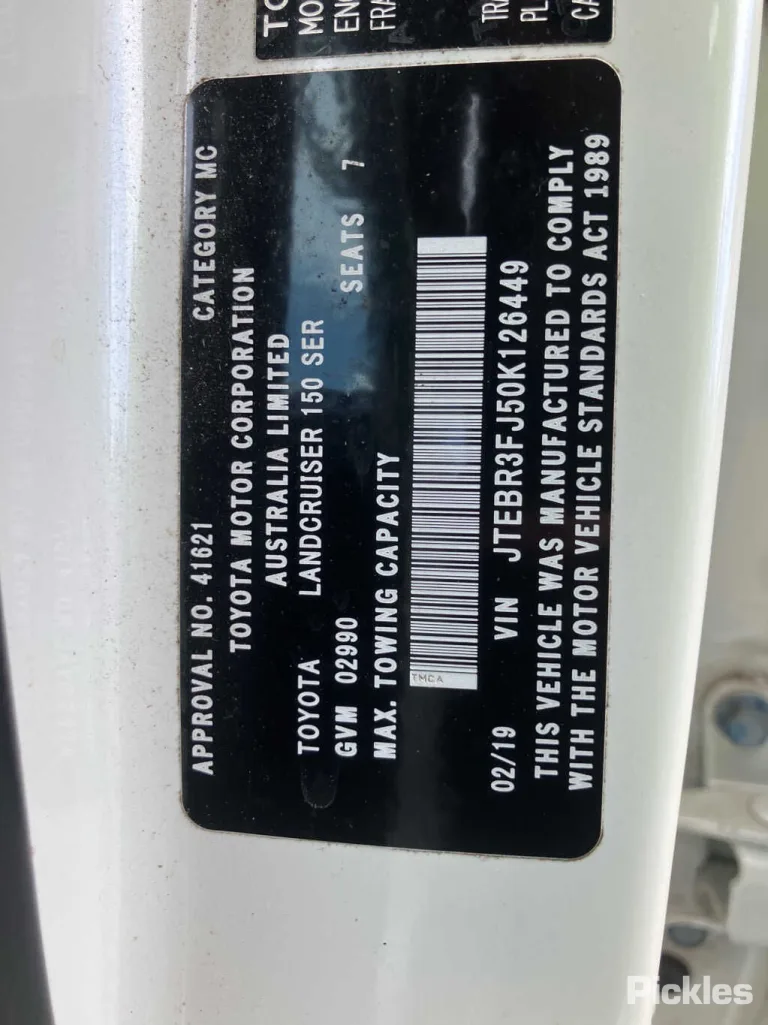 2019 Toyota Landcruiser Prado Damaged VIN JTEBR3FJ50K126449 – odometer reading
