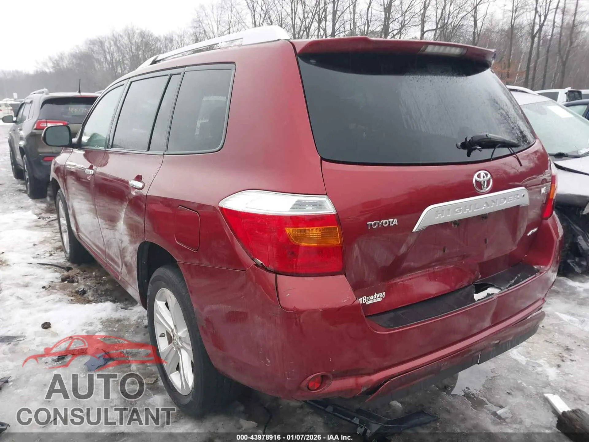 2009 TOYOTA HIGHLANDER Damaged VIN JTEES42A392150713 – side profile
