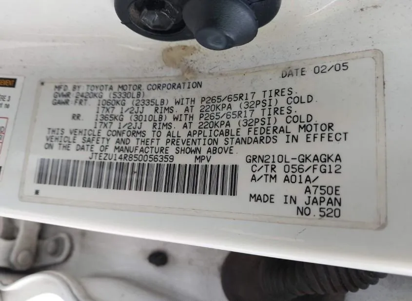 2005 TOYOTA 4Runner Used VIN JTEZU14R850056359 – photo 15