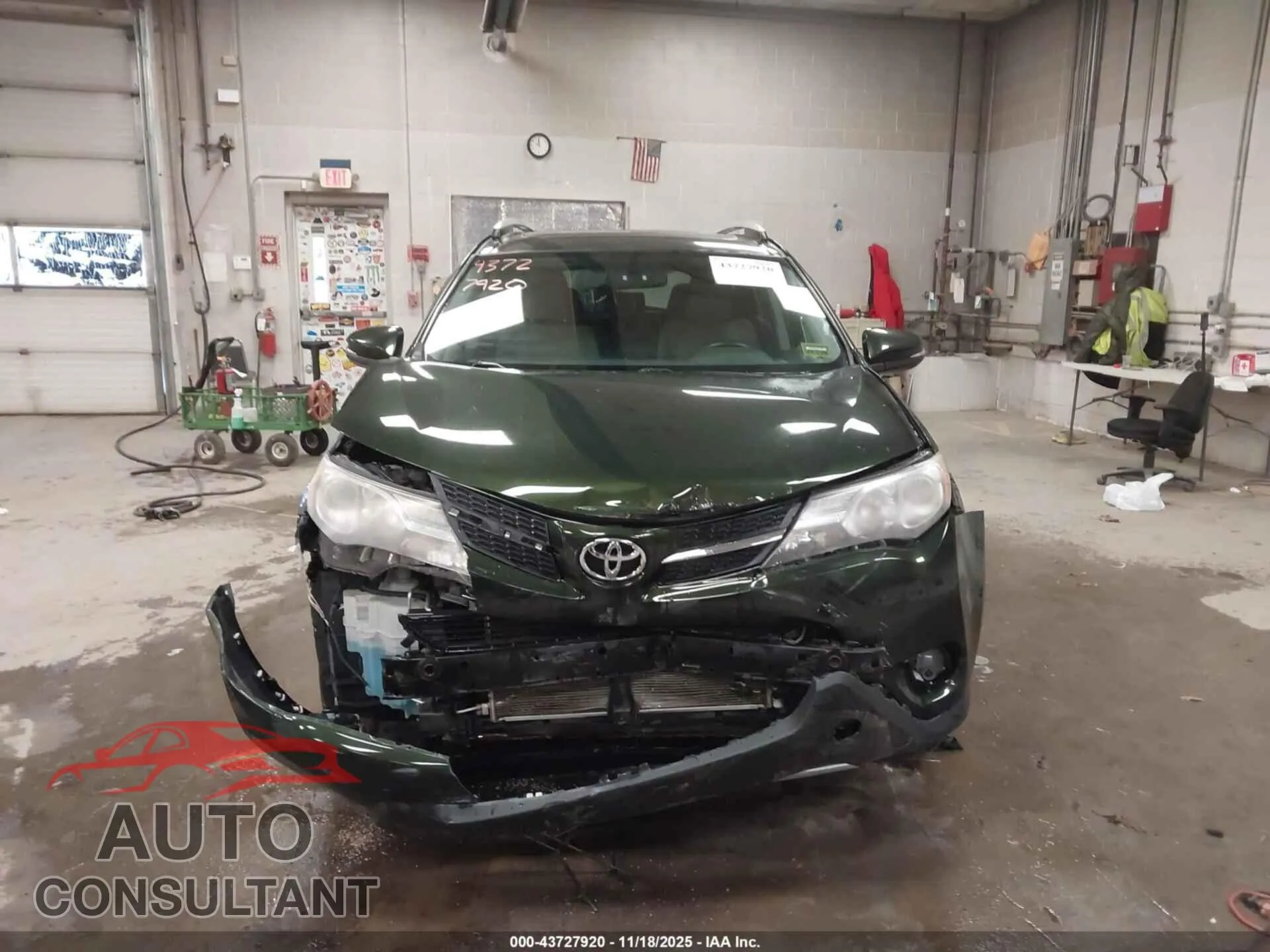 2013 TOYOTA RAV4 Damaged VIN JTMRFREV5DD004364 – engine bay