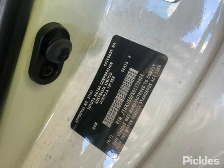 2011 Toyota Corolla Damaged VIN JTNKU56EX01172894 – trunk area