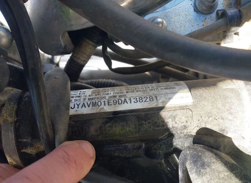 2013 YAMAHA XVS650 (V Star 650) Used VIN JYAVM01E9DA138281 – odometer reading