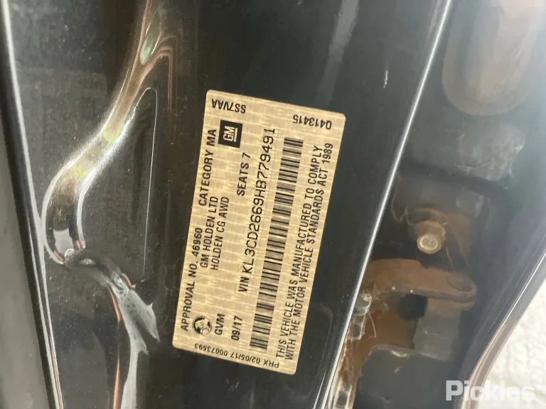 2017 Holden Captiva Damaged VIN KL3CD2669HB779491 – odometer reading