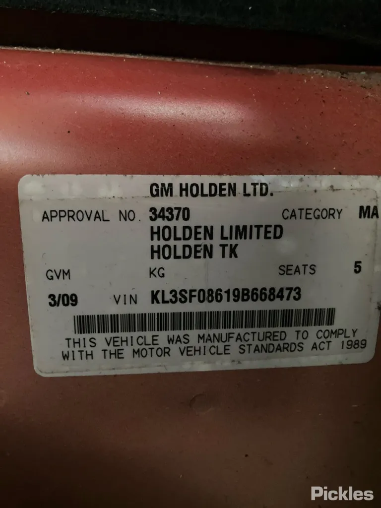 2009 Holden Barina Used VIN KL3SF08619B668473 – photo 20