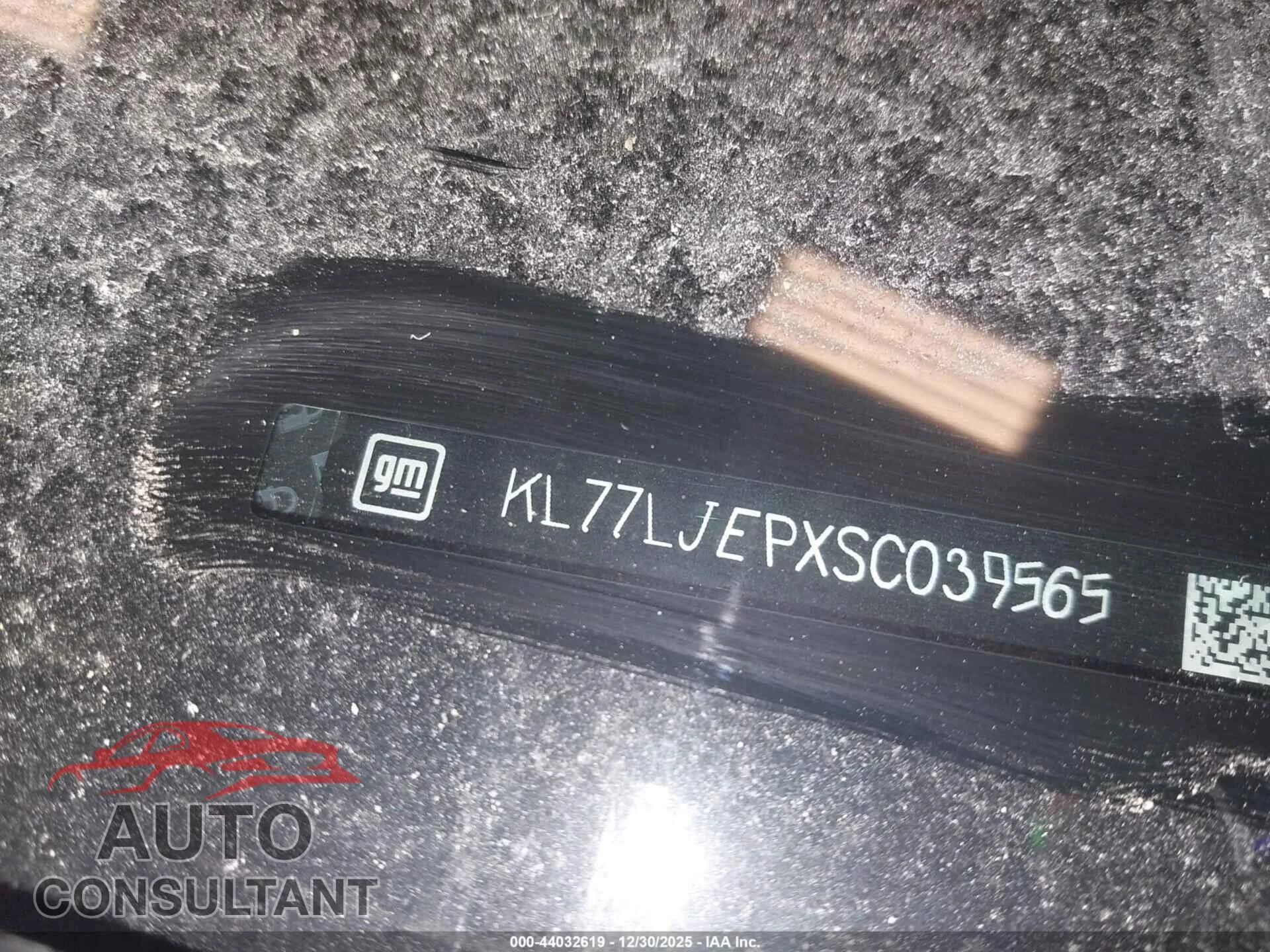 2025 CHEVROLET TRAX Damaged VIN KL77LJEPXSC039565 – trunk area